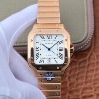 AAA Replica Cartier Santos 100 WGSA0009 BV Factory Rose Gold Mens Watch
