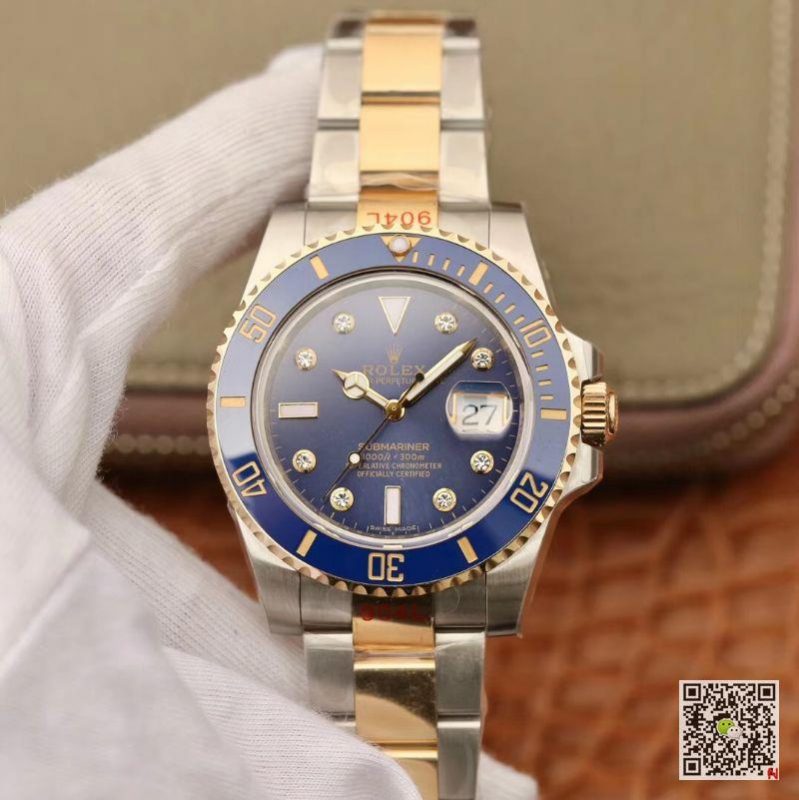 AAA GM Factory Replica Rolex Submariner Date 116613LB-97203 Wrapped Gold Mens Watch