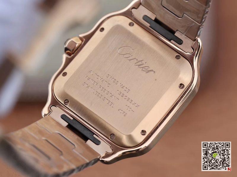 AAA BV Factory Replica Cartier Santos 100 WGSA0009 Rose Gold Mens Watch