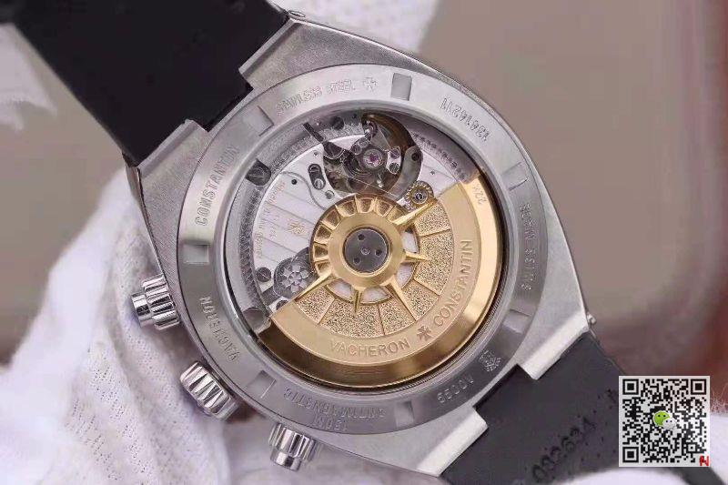 AAA JJ Factory Replica Vacheron Constantin Overseas Chronograph 5500V/110A-B075 Leather Strap Mens Watch