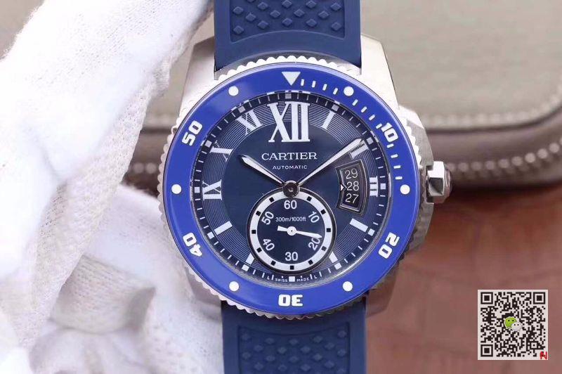 AAA JF Factory Replica Cartier Calibre De Cartier Diver WSCA0011 Blue Mens Watch