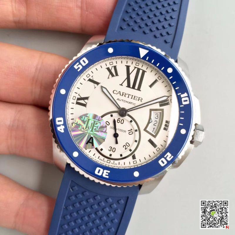 AAA JF Factory Replica Cartier Calibre De Cartier Diver WSCA0011 White Mens Watch