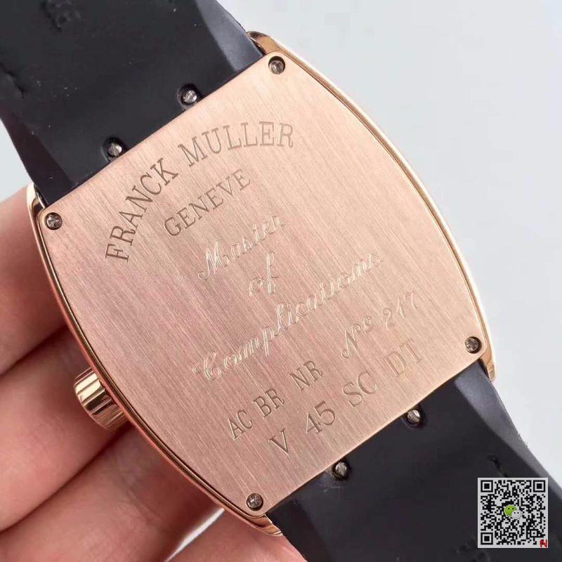 AAA Replica Franck Muller Vanguard V 45 SC DT AC BR NR Rose Gold Diamond Mens Watch
