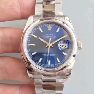 AAA Replica Rolex Datejust 116200 36MM AR Factory Blue Dial Mens Watch