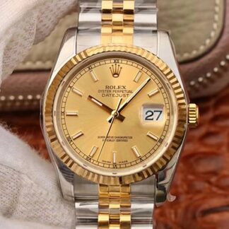 AAA Replica Rolex Datejust 36MM 116233 AR Factory V2 Champagne Dial Mens Watch