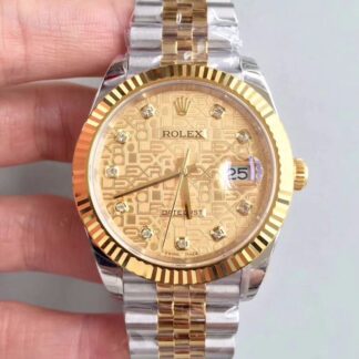AAA Replica Rolex Datejust 126333-0003 EW Factory Gold Textured Dial Mens Watch
