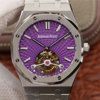 AAA Replica Audemars Piguet Royal Oak Tourbillon 26522ST.OO.1220ST.01 R8 Factory Purple Dial Mens Watch
