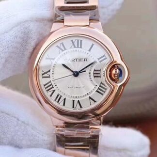 AAA Replica Ballon Bleu De Cartier Ladies 33MM W6920068 V9 Factory White Textured Dial Ladies Watch
