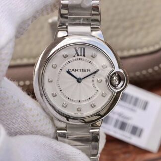 AAA Replica Ballon Bleu De Cartier 33mm V6 Factory White Dial Ladies Watch