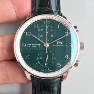 AAA Replica IWC Portugieser Chronograph Edition 150 Years IW371601 Green Dial YL Factory Mens Watch