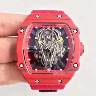 AAA Replica Richard Mille RM27-03 Red Forged Carbon Black Skeleton Dial Mens Watch