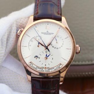 AAA Replica Jaeger-LeCoultre Master Calendar 1428421 Rose Gold White Dial Mens Watch