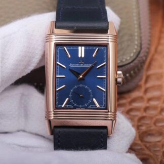 AAA Replica Jaeger LeCoultre Reverso 398258J MG Factory Rose Gold Blue Dial Mens Watch