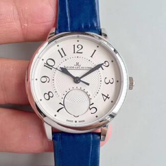 AAA Replica Jaeger-LeCoultre Rendez-Vous 3448420 Blue Leather Strap White Dial Ladies Watch