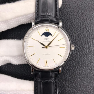 AAA Replica IWC Portofino Moon Phase IW459401 MKS Factory Stainless Steel White Dial Mens Watch