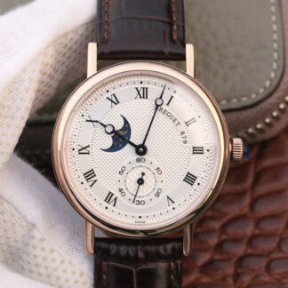 AAA Replica Breguet Classique Moonphase 4396 Rose Gold White Dial Mens Watch