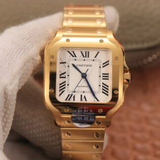 AAA Replica Cartier De Santos WSSA0010 BV Factory Gold Case Ladies Watch