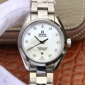 AAA Replica Omega Seamaster 231.10.34.20.55.002 Aqua Terra 150M 3S Factory White Diamond Dial Ladies Watch