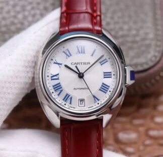 AAA Replica Cle De Cartier WSCL0017 V6 Factory Red Strap Ladies Watch