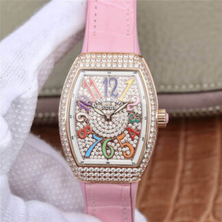 AAA Replica Franck Muller Vanguard Ladies ABF Factory Pink Diamond Dial Ladies Watch