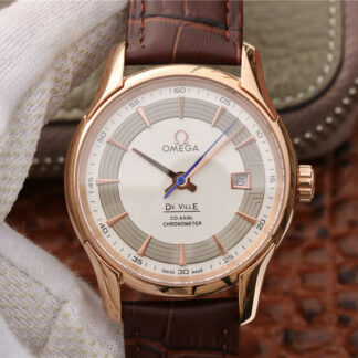 AAA Replica Omega De Ville 431.63.41.21.02.001 VS Factory Brown Leather Strap Mens Watch