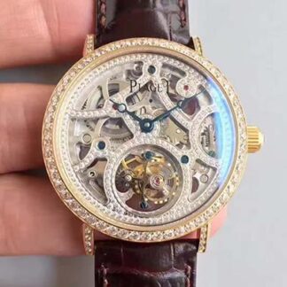 AAA Replica Piaget High-grade Jewelry Mechanical Watches SWISS Tourbillon Gold Skeleton Dial Mens Watch