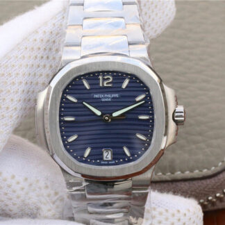 AAA Replica Patek Philippe Nautilus 7118/1A-001 PF Factory Stainless Steel Blue Dial Ladies Watch