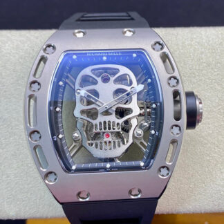AAA Replica Richard Mille RM052 Tourbillon EUR Factory Titanium Skull Dial Mens Watch