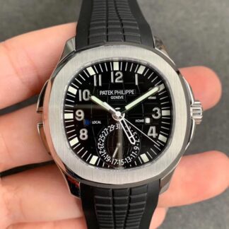 AAA Replica Patek Philippe Aquanaut 5164A-001 GR Factory Stainless Steel Black Dial Mens Watch