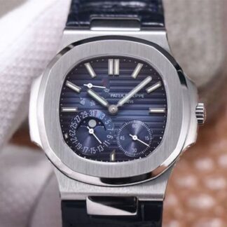 AAA Replica Patek Philippe Nautilus 5712/1A-001 PF Factory Black Leather Strap Mens Watch