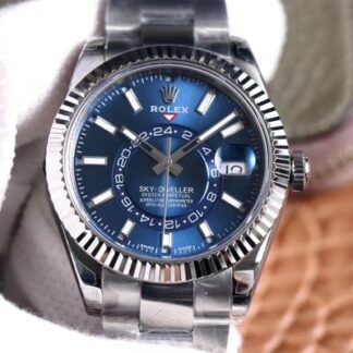 AAA Replica Rolex Sky Dweller M326934-0003 Noob Factory Stainless Steel Blue Dial Mens Watch