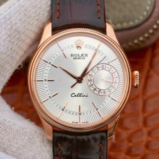 AAA Replica Rolex Celini Date M50515-0008 MKS Factory Rose Gold Silver Dial Mens Watch