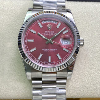 AAA Replica Rolex Day Date 118239 EW Factory Stainless Steel Cherry Dial Mens Watch