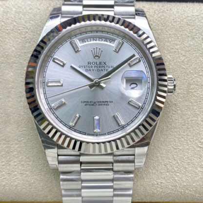 AAA Replica Rolex Day Date M228239-0003 EW Factory Silver Dial Mens Watch