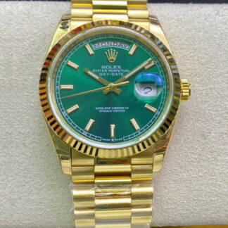 AAA Replica Rolex Day Date 118238 EW Factory Green Dial Mens Watch