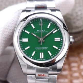 AAA Replica Rolex Oyster Perpetual M124300-0005 41MM EW Factory Green Dial Mens Watch