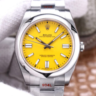 AAA Replica Rolex Oyster Perpetual M124300-0004 41MM EW Factory Yellow Dial Mens Watch