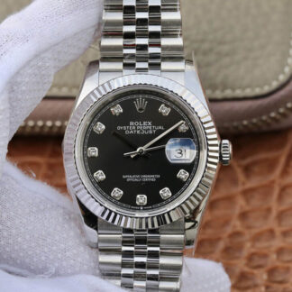 AAA Replica Rolex Datejust M126234-0027 GM Factory Diamond Black Dial Mens Watch