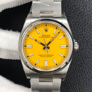 AAA Replica Rolex Oyster Perpetual M126000-0004 36MM EW Factory Yellow Dial Mens Watch
