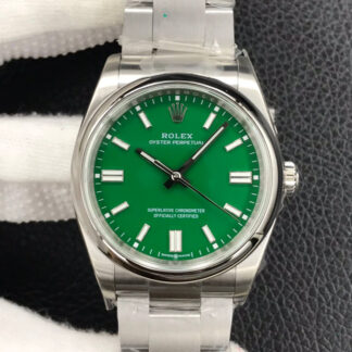 AAA Replica Rolex Oyster Perpetual M126000-0005 36MM EW Factory Green Dial Mens Watch