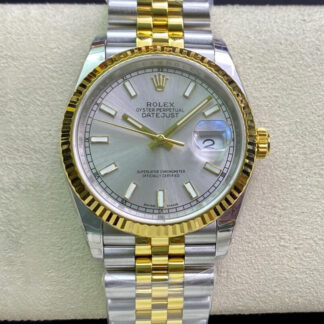 AAA Replica Rolex Datejust 126233 36MM EW Factory Yellow Gold Grey Dial Mens Watch