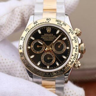 AAA Replica Rolex Daytona Cosmograph 116518LN Black Dial Gold Wrapped Mens Watch