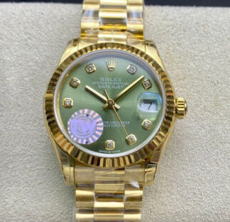 AAA Replica Rolex Datejust M278278-0011 31MM TW Factory Green Dial Ladies Watch