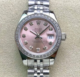 AAA Replica Rolex Datejust M279384RBR-0003 28MM BP Factory Pink Dial Ladies Watch