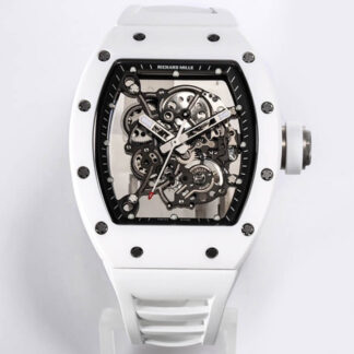 AAA Replica Richard Mille RM-055 BBR Factory V2 White Ceramic Case Mens Watch