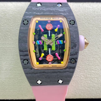 AAA Replica Richard Mille RM-07 RM Factory Pink Strap Ladies Watch | aaareplica.is